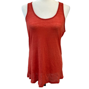 Mossimo Racerback Semi-Sheer Linen Blend Orange Tank Women’s S